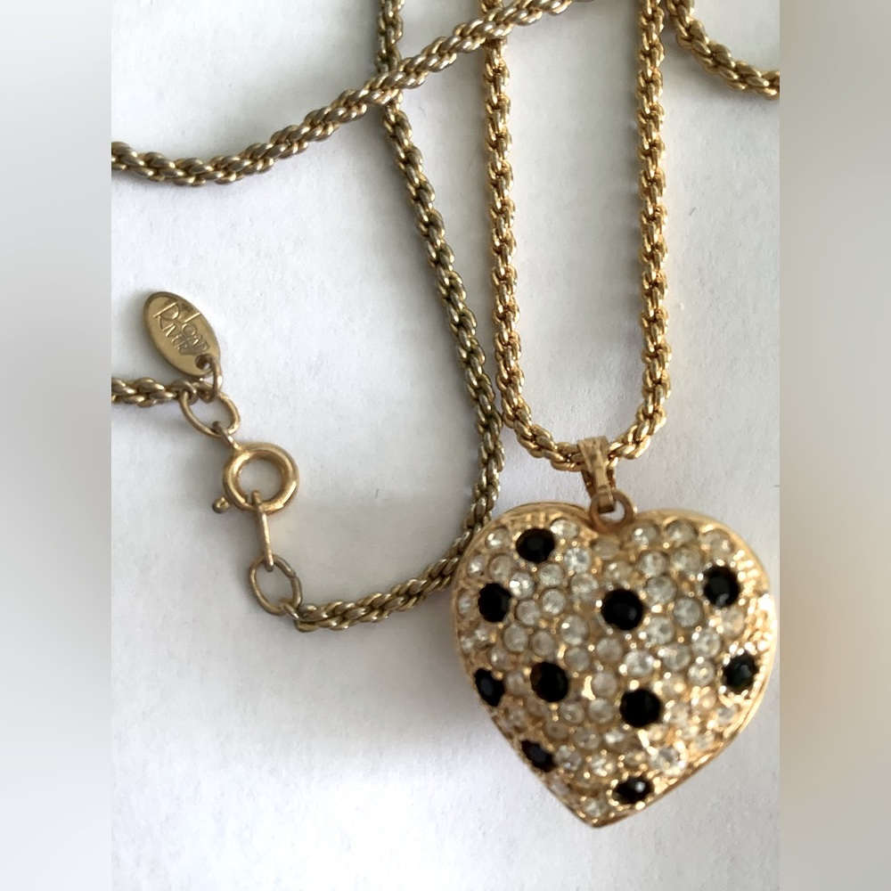 Joan Rivers Vintage Crystal Heart Locket Necklace